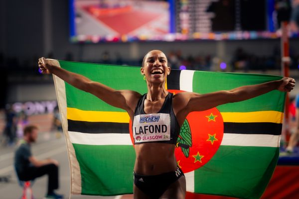 Thea Lafond (DMA/Dominica) am 03.03.2024 bei den World Athletics Indoor Championships in Glasgow (Schottland / Vereinigtes Königreich)