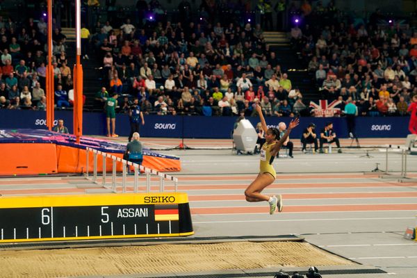 Mikaelle Assani (GER/Germany) am 03.03.2024 bei den World Athletics Indoor Championships in Glasgow (Schottland / Vereinigtes Königreich)