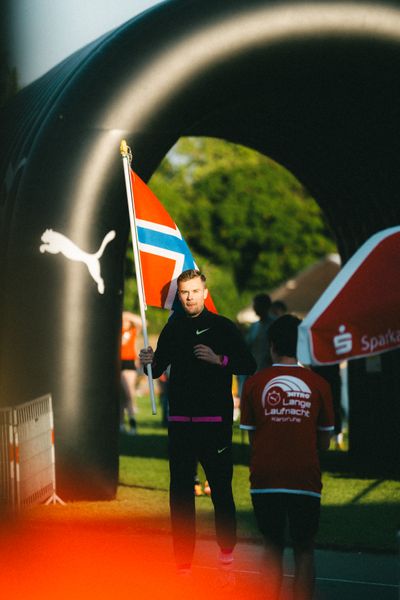 Filip Ingebrigtsen (NOR/Norwegen) am 11.05.2024 während der 8. PUMA NITRO Lange Laufnacht im Carl-Kaufmann-Stadion in Karlsruhe