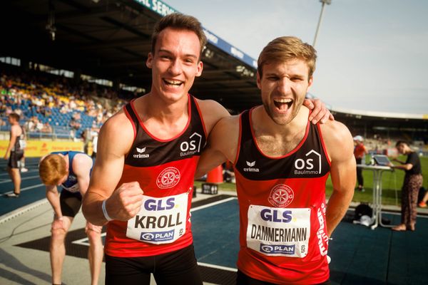 Florian Kroll (LG Osnabrueck), Fabian Dammermann (LG Osnabrueck) am 29.06.2024 beim 5000m Lauf bei den deutschen Leichtathletik-Meisterschaften 2024 im Eintracht-Stadion in Braunschweig