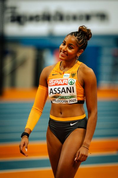 Mikaelle Assani (GER/Germany) during the European Athletics Indoor Championships on 07/03/2025 at the Omnisport Arena in Apeldoorn