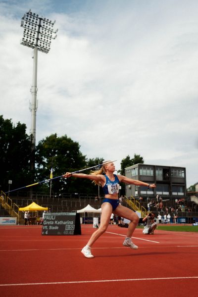 Greta Katharina Pauli (VfL Stade) waehrend der U16-/U23-DM am 06.07.2025 im Donaustadion in Ulm