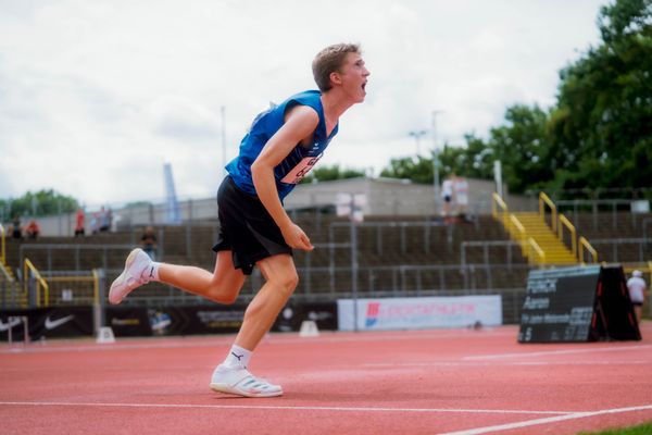 Aaron Funck (TV Jahn Walsrode) beim Speerwurfwaehrend der U16-/U23-DM am 06.07.2025 im Donaustadion in Ulm