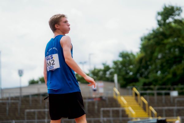 Aaron Funck (TV Jahn Walsrode) beim Speerwurfwaehrend der U16-/U23-DM am 06.07.2025 im Donaustadion in Ulm
