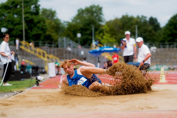Liam Zentarra (Garbsener SC) waehrend der U16-/U23-DM am 06.07.2025 im Donaustadion in Ulm