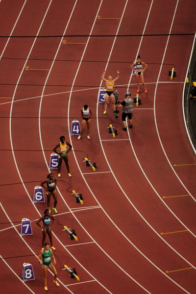 Heat 2 with Olivia Fotopoulou (CYP), Jessica Bianca Wessolly (GER), Maria Carmona (NCA), Jessika Gbai (CIV), Thelma Davies (LBR), Melissa Jefferson Wooden (USA), Mia Gross (AUS), Helene Parisot (FRA) during the World Athletics Championships on 17.09.2025 in Tokyo.