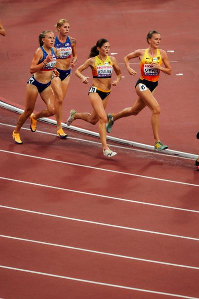 Lea Meyer (GER), Gesa Felicitas Krause (GER) during the World Athletics Championships on 17.09.2025 in Tokyo.
