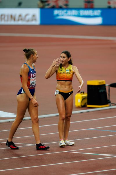 Angelina Napoleon (USA), Gesa Felicitas Krause (GER) during the World Athletics Championships on 17.09.2025 in Tokyo.