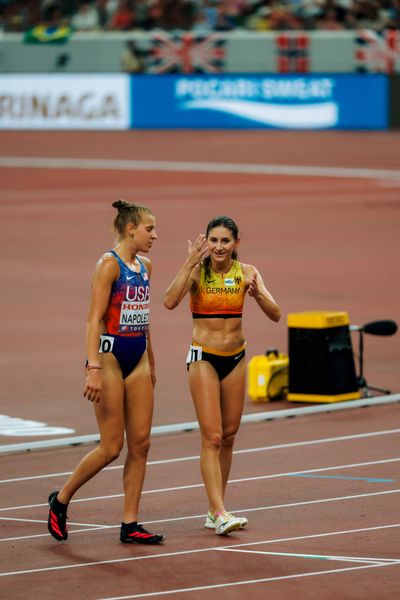 Angelina Napoleon (USA), Gesa Felicitas Krause (GER) during the World Athletics Championships on 17.09.2025 in Tokyo.