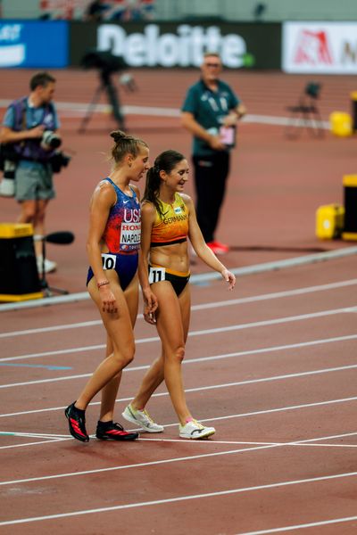 Angelina Napoleon (USA), Gesa Felicitas Krause (GER) during the World Athletics Championships on 17.09.2025 in Tokyo.