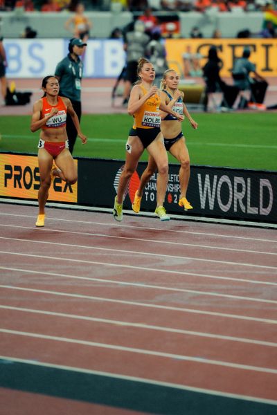 Quanming Wu (CHN), Smilla Kolbe (GER), Eveliina Määttänen (FIN) during the World Athletics Championships on 18.09.2025 in Tokyo.