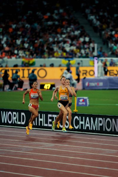 Quanming Wu (CHN), Smilla Kolbe (GER), Eveliina Määttänen (FIN) during the World Athletics Championships on 18.09.2025 in Tokyo.