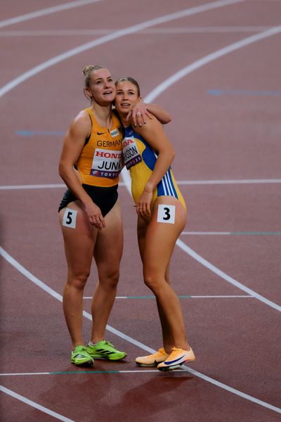 Sophia Junk (GER), Julia Henriksson (SWE) during the World Athletics Championships on 18.09.2025 in Tokyo.