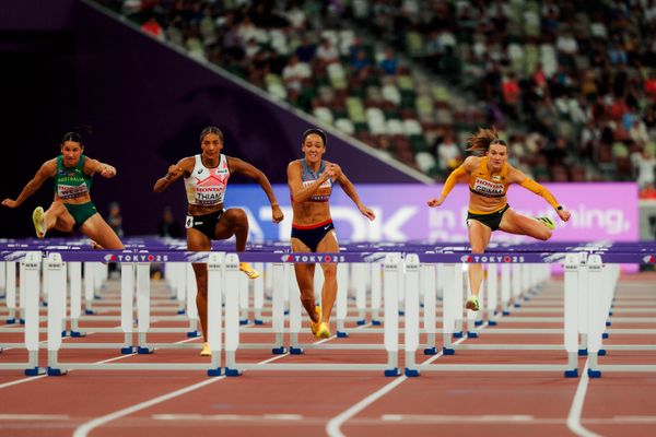 Vanessa Grimm (GER), Katarina Johnson-Thompson (GBR), Nafissatou Thiam (BEL), Tori West (AUS) during the World Athletics Championships on 19.09.2025 in Tokyo.