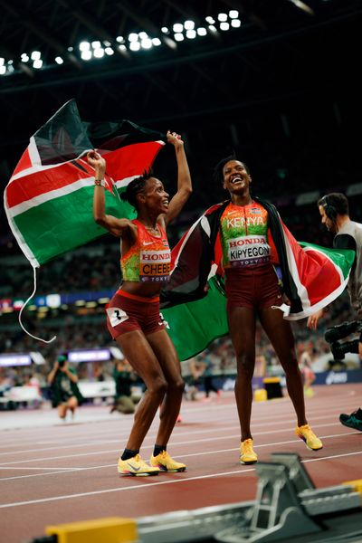 Beatrice Chebet (KEN), Faith Kipyegon (KEN) during the World Athletics Championships on 20.09.2025 in Tokyo.