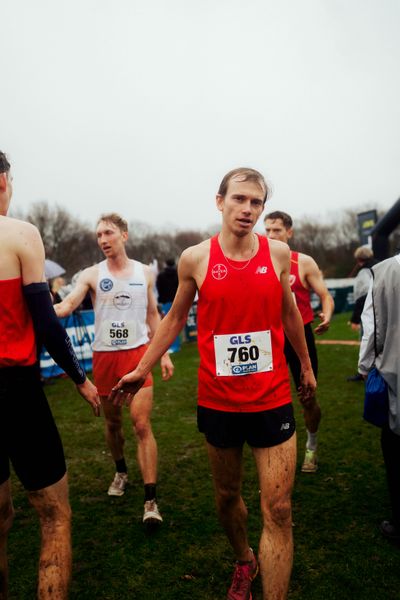Linus Korsmeier (TSV Bayer 04 Leverkusen) im Lauf L10 - Männer, U23 Langstrecke bei den Deutschen Meisterschaften im Crosslauf auf dem Sportgelände Bürgerpark Nord am 30.11.2025 in Darmstadt