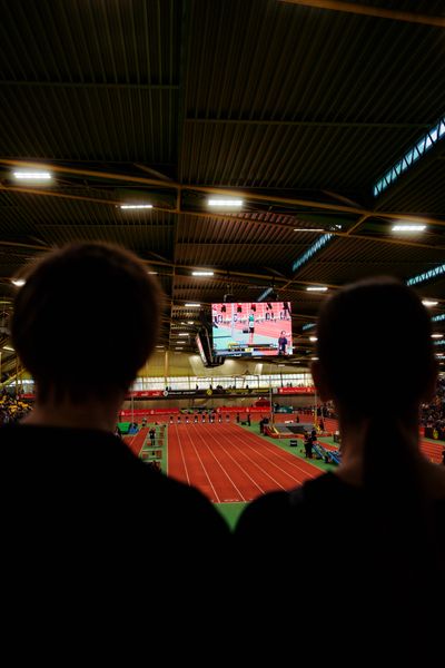 Vom Zuschauerrang am 08.02.2026 beim Sparkassen Indoor Meeting in der Helmut-Körnig-Halle in Dortmund