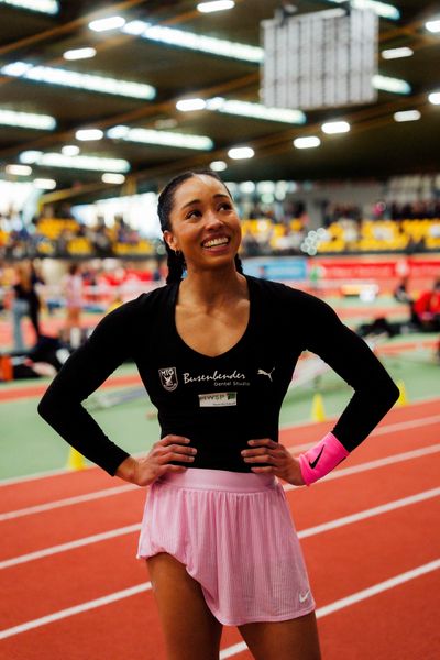 Jacqueline Otchere (MTG Mannheim) am 08.02.2026 beim Sparkassen Indoor Meeting in der Helmut-Körnig-Halle in Dortmund
