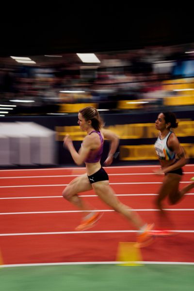 Tanja Spill (TSV Bayer Dormagen), Aleksandra Formella (Polen) am 08.02.2026 beim Sparkassen Indoor Meeting in der Helmut-Körnig-Halle in Dortmund