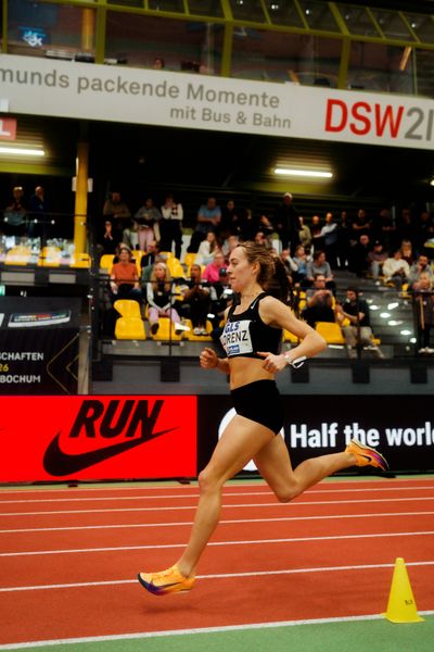 Leandra Lorenz (Berlin Track Club) am 27.02.2026 bei den Deutschen Hallen Meisterschaften in der Helmut-Körnig-Halle in Dortmund