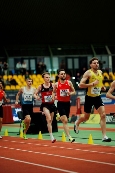Max Nores (TSV 04 Bayer Leverkusen), Linus Vennemann (LG Osnabrück) am 27.02.2026 bei den Deutschen Hallen Meisterschaften in der Helmut-Körnig-Halle in Dortmund