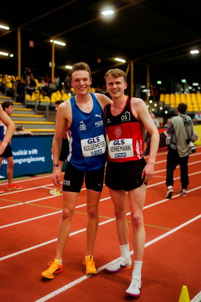 Jonas Kulgemeyer (OTB Osnabrück), Linus Vennemann (LG Osnabrück) am 27.02.2026 bei den Deutschen Hallen Meisterschaften in der Helmut-Körnig-Halle in Dortmund