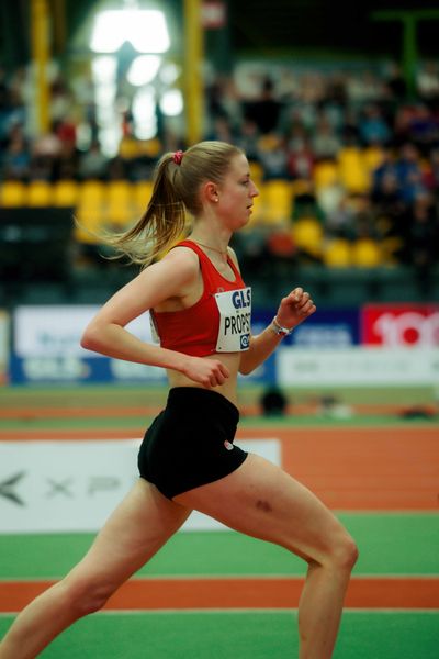 Marie Pröpsting (VfL Eintracht Hannover) am 28.02.2026 bei den Deutschen Hallen Meisterschaften in der Helmut-Körnig-Halle in Dortmund