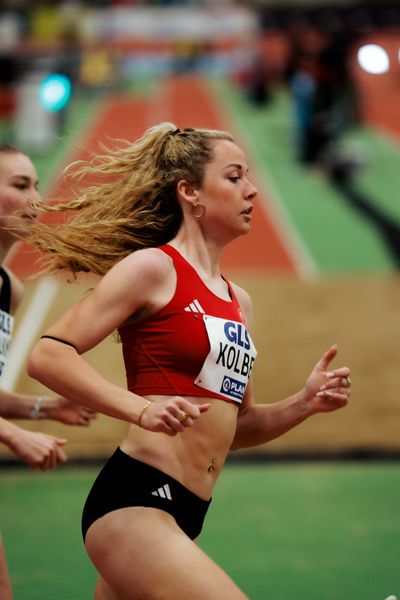 Smilla Kolbe (Eintracht Frankfurt e.V.) am 28.02.2026 bei den Deutschen Hallen Meisterschaften in der Helmut-Körnig-Halle in Dortmund