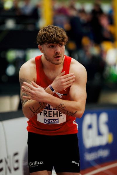 Jan Eric Frehe (LG Brillux Münster) am 01.03.2026 bei den Deutschen Hallen Meisterschaften in der Helmut-Körnig-Halle in Dortmund