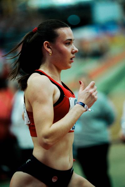 Luna Fischer (VfL Eintracht Hannover) am 01.03.2026 bei den Deutschen Hallen Meisterschaften in der Helmut-Körnig-Halle in Dortmund