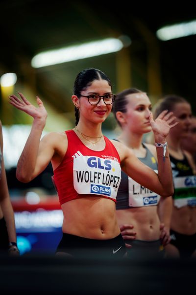 Anna Malena Wolff López (Braunschweiger Laufclub) am 01.03.2026 bei den Deutschen Hallen Meisterschaften in der Helmut-Körnig-Halle in Dortmund