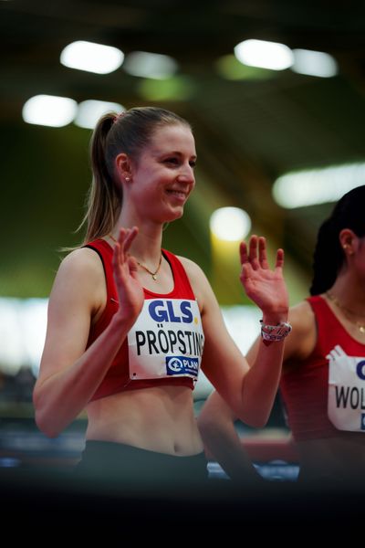 Marie Pröpsting (VfL Eintracht Hannover) am 01.03.2026 bei den Deutschen Hallen Meisterschaften in der Helmut-Körnig-Halle in Dortmund