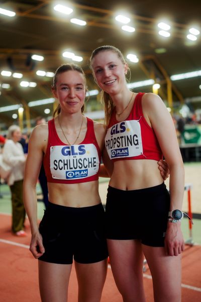 Jana Schlüsche (VfL Eintracht Hannover), Marie Pröpsting (VfL Eintracht Hannover) am 01.03.2026 bei den Deutschen Hallen Meisterschaften in der Helmut-Körnig-Halle in Dortmund