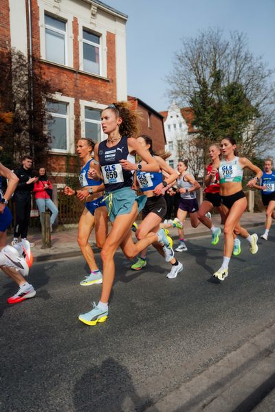 Esther Pfeiffer (Düsseldorf Athletics) am 08.03.2026 bei den Deutschen Meisterschaften 10 km Straße in Uelzen