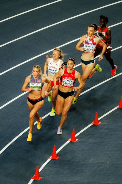 Keely Hodgkinson (Great Britain & N.I.), Valentina Rosamilia (Switzerland), Caroline Bredlinger (Austria), Nina Vuković (Croatia) on 20.03.2026 at the World Athletics Indoor Championships 2026 in Torun
