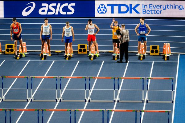 Jeff Tesselaar (Netherlands), Vilém Stráský (Czechia), Téo Bastien (France), Manuel Eitel (Germany), Rasmus Roosleht (Estonia) on 21.03.2026 at the World Athletics Indoor Championships 2026 in Torun