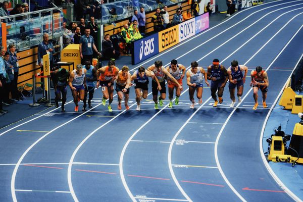 Manuel Eitel (Germany), Jeff Tesselaar (Netherlands), Simon Ehammer (Switzerland), Vilém Stráský (Czechia) on 21.03.2026 at the World Athletics Indoor Championships 2026 in Torun