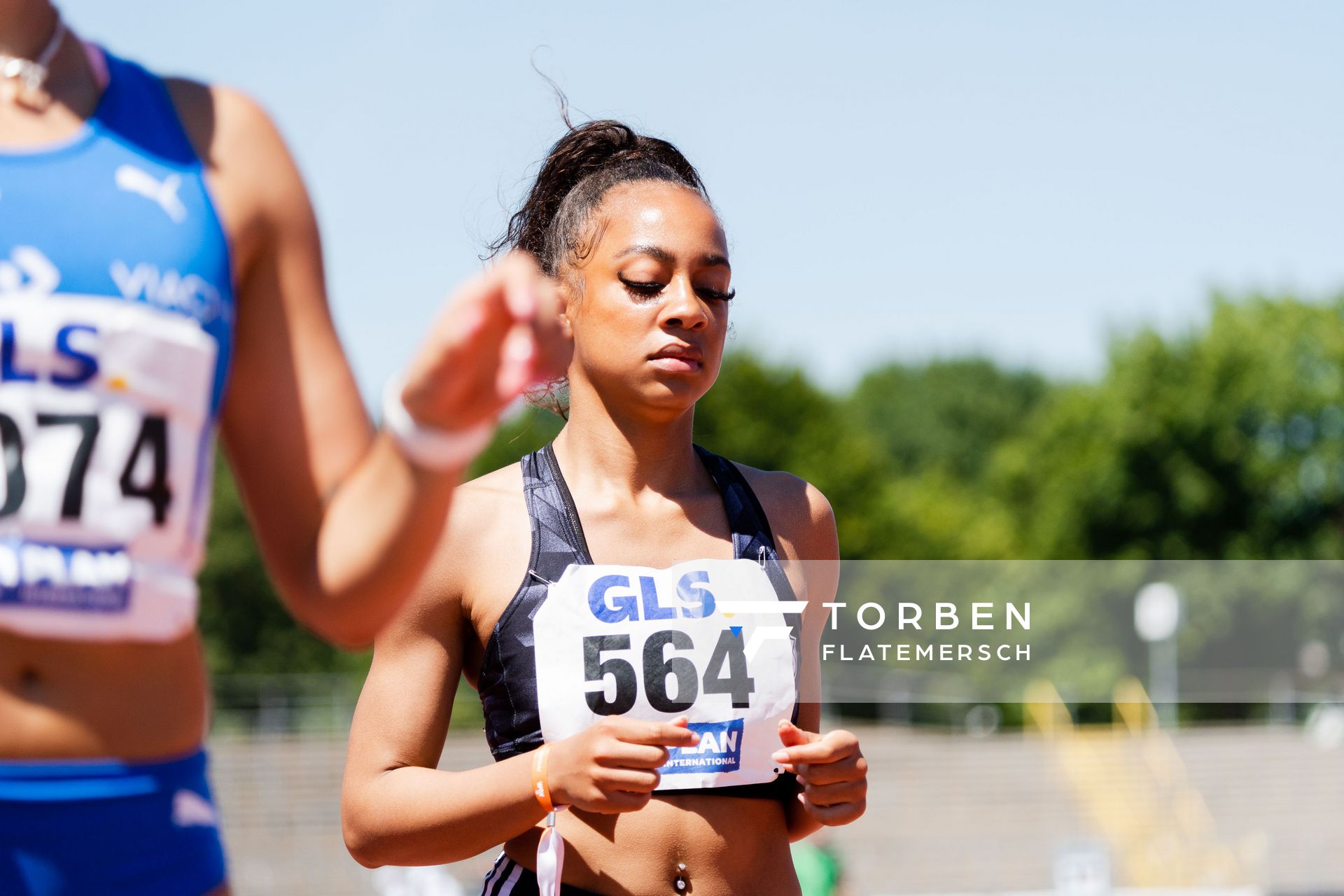 Naomi Krebs (Hannover 96) am 17.07.2022 waehrend den deutschen Leichtathletik-Jugendmeisterschaften 2022 in Ulm