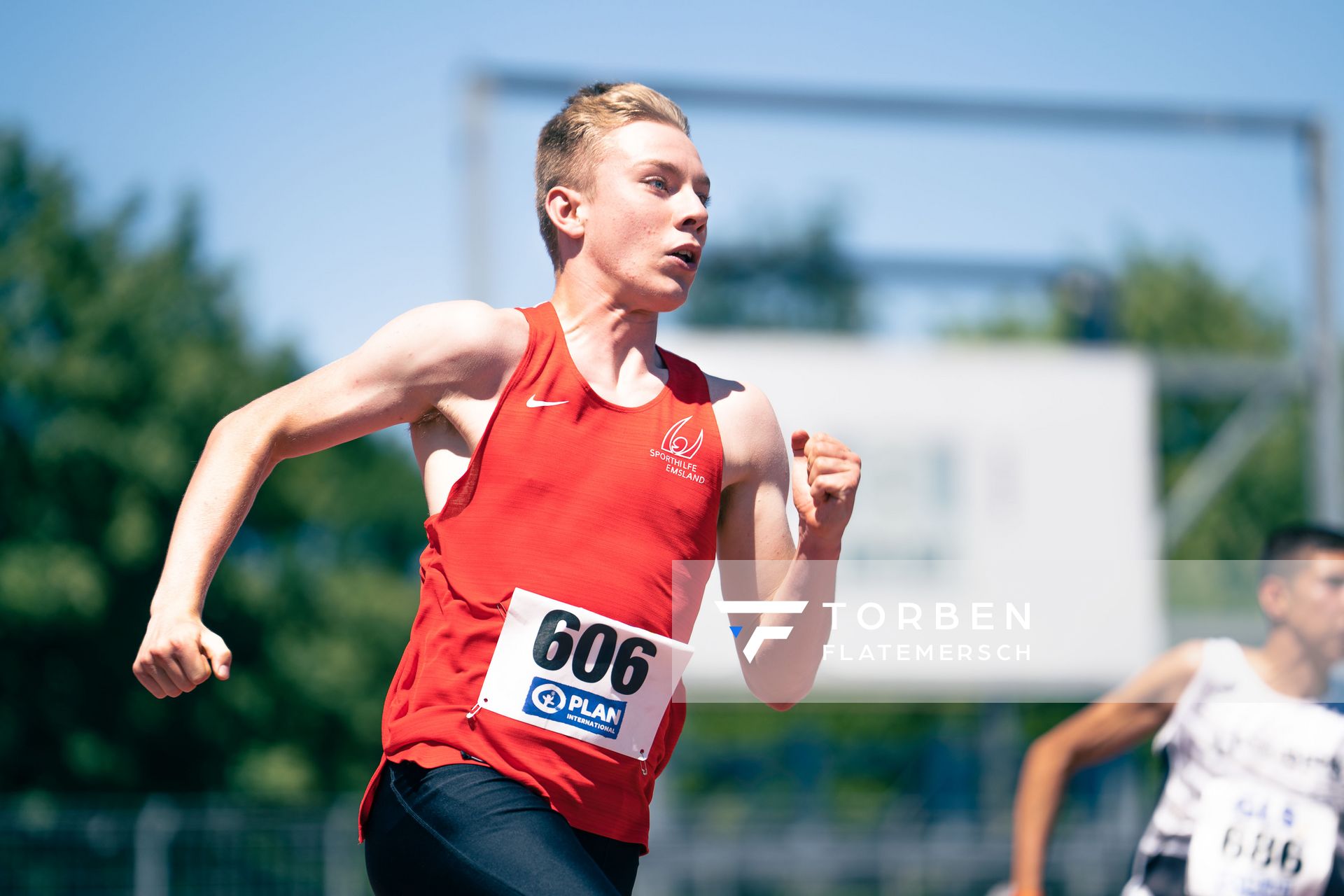 Thorben Finke (SV Sigiltra Soegel) am 17.07.2022 waehrend den deutschen Leichtathletik-Jugendmeisterschaften 2022 in Ulm