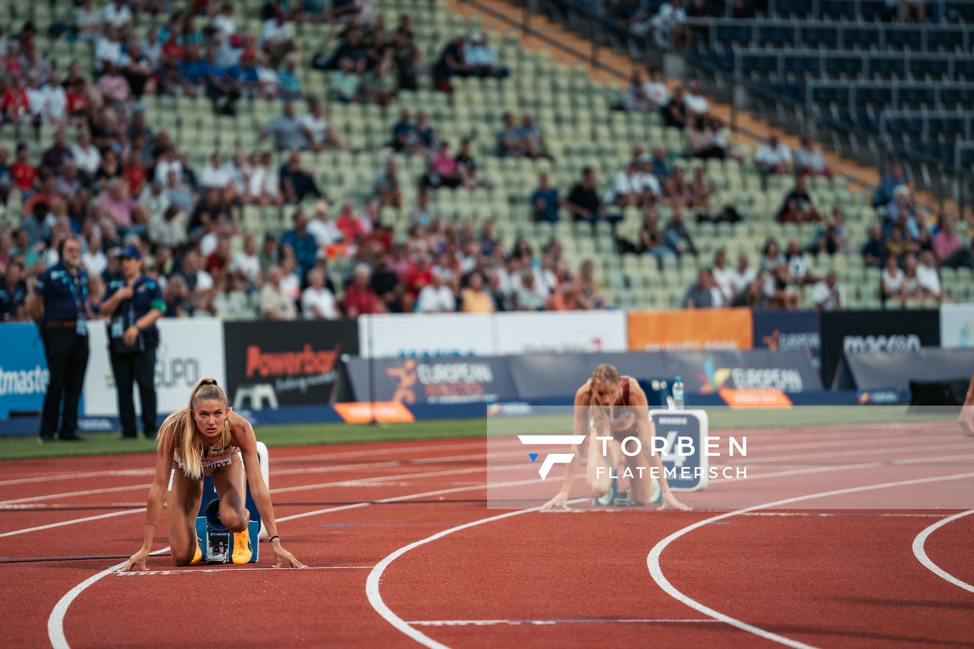 Alica Schmidt (GER) im 400m Vorlauf am 15.08.2022 bei den Leichtathletik-Europameisterschaften in Muenchen