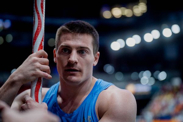 Matt Ludwig (USA) beim Stabhochsprung am 20.02.2022 beim ISTAF in Duesseldorf