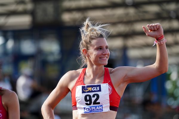 Deutsche Mehrkampfmeisterin Carolin Schaefer (LG Eintracht Frankfurt);Deutsche Leichtathletik-Mehrkampfmeisterschaften (Tag 3) am 23.08.2020 in Vaterstetten (Bayern)