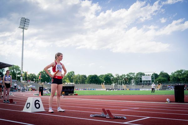 Charlotte Waldkirch (VfL Eintracht Hannover) am 15.07.2022 waehrend den deutschen Leichtathletik-Jugendmeisterschaften 2022 in Ulm